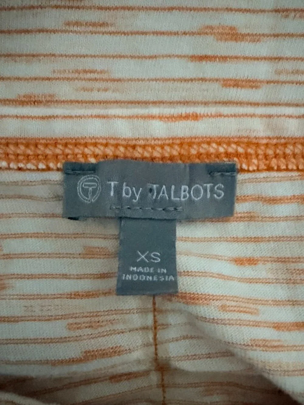 T by Talbots Women’s Short Sleeve Top White Orange Size XS - Picture 4 of 5